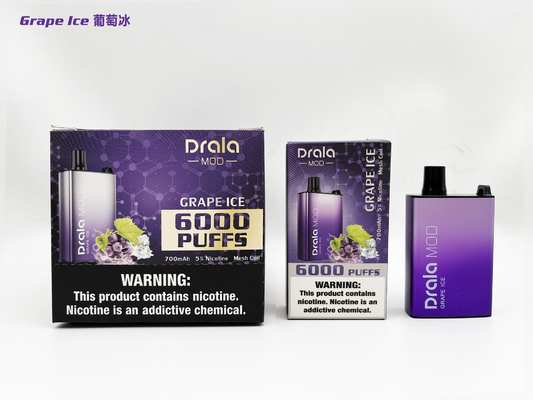 12ml 6000 Puffs Puff Bar Flavors Grape Metal Disposable Vape Pod Systems